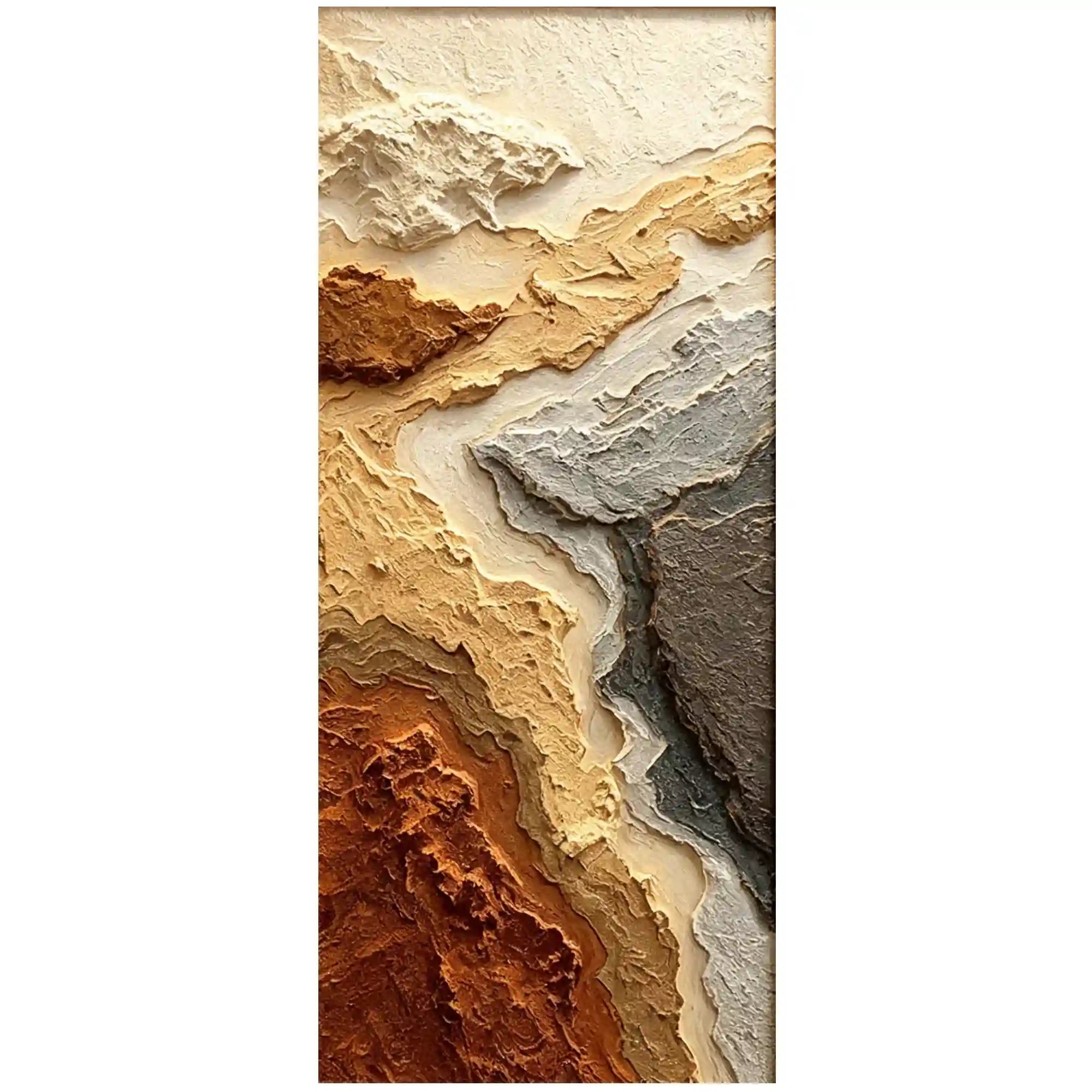 Abstract Earth Tone Landscape Wall Art with Layered Texture for Entryway
