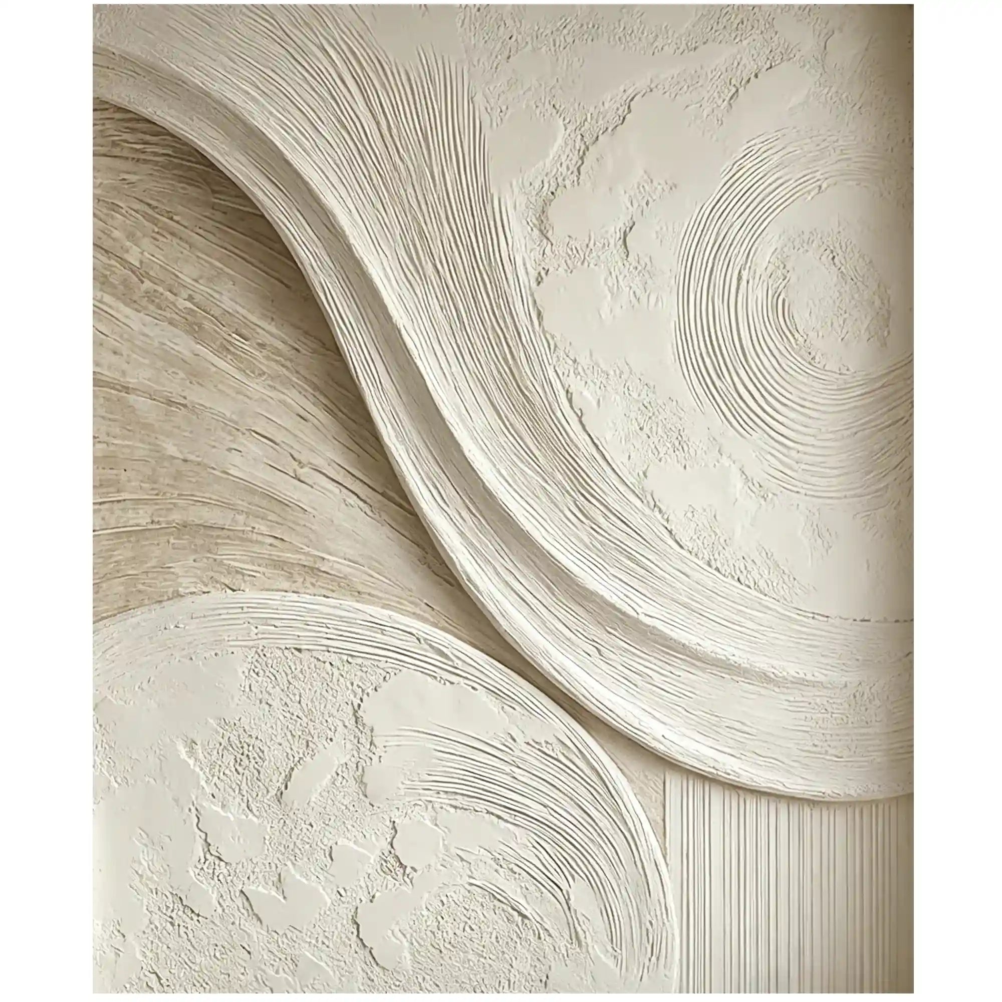 Neutral Textured Abstract Wall Art with Flowing Lines for Entryway