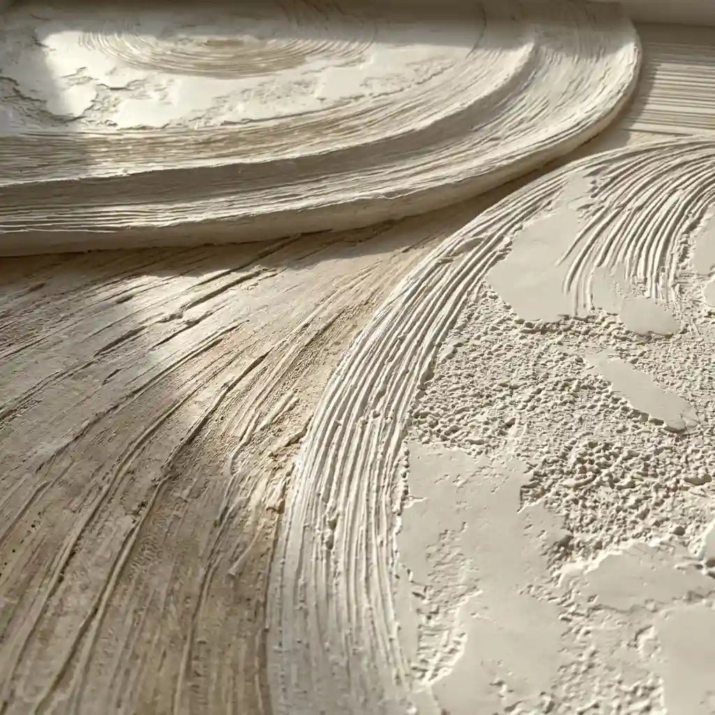 Neutral Textured Abstract Wall Art with Flowing Lines for Entryway