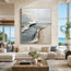 Blue Gray Textured Wall Art for Living Room, Coastal Wabi Sabi Abstract Painting #ZVMIRNWC