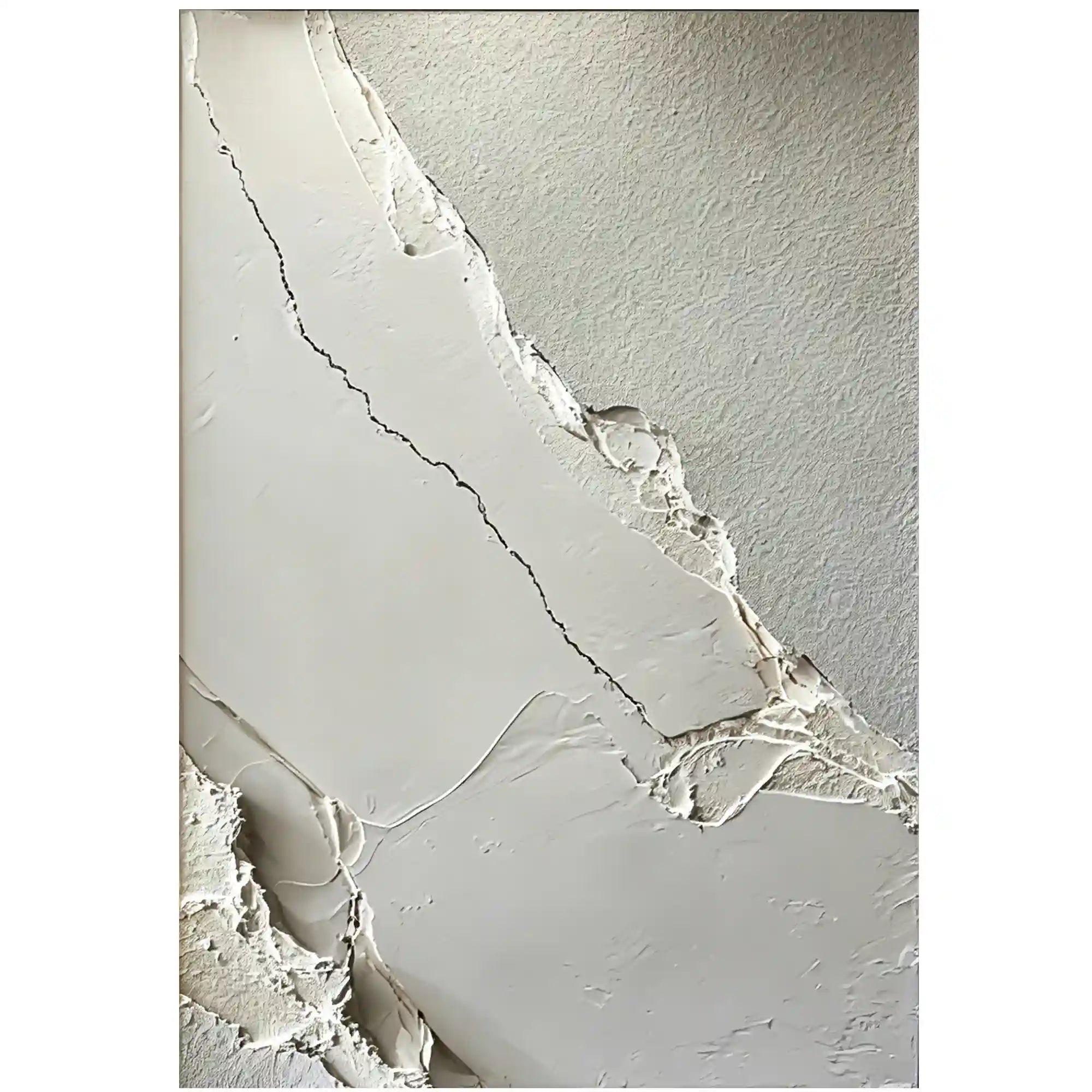Minimalist White Textured Abstract Wall Art with Diagonal Lines for Entryway