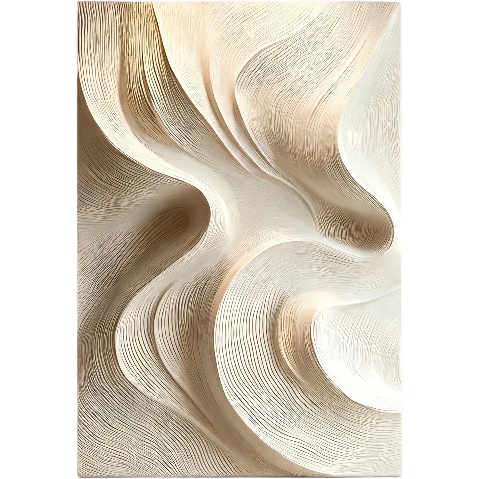 3D Textured Flow Wall Art, Neutral Cream Beige Abstract for Living Room #DPBJUDZF