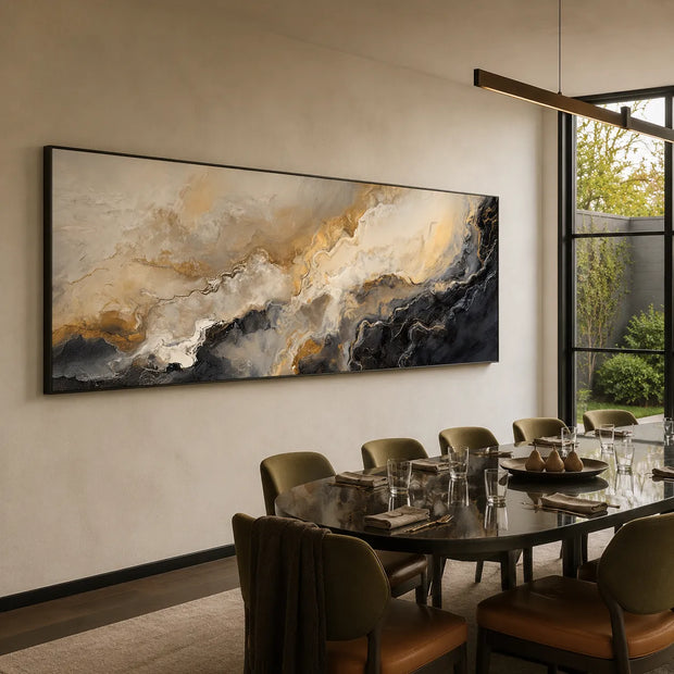 Beige and Charcoal Abstract Landscape Art for Living Room #57MZTE4P