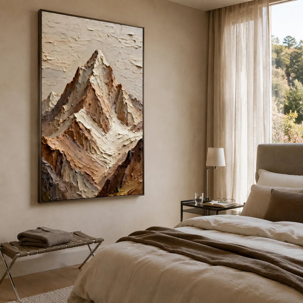 Warm Beige Textured Wall Art for Living Room, Organic Wabi Sabi Abstract Painting #XJBCTVX7