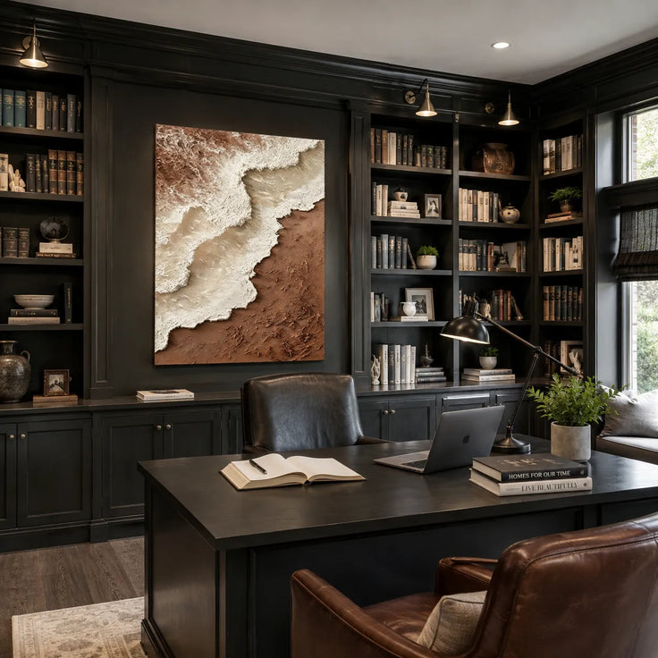 Quiet Tides — Neutral Textured Wall Art, Beige & Brown Wabi Sabi Abstract Painting #PIQ0U4IN