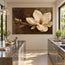Brown Cream Hand-Painted Floral Painting, Single Pale Bloom #EMT3ALXK