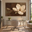 Brown Cream Hand-Painted Floral Painting, Single Pale Bloom #EMT3ALXK