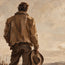 Brown Hand-Painted Western Figure Painting, Man Holding a Hat #5Y8Z21LG