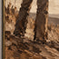 Brown Hand-Painted Western Figure Painting, Man Holding a Hat #5Y8Z21LG