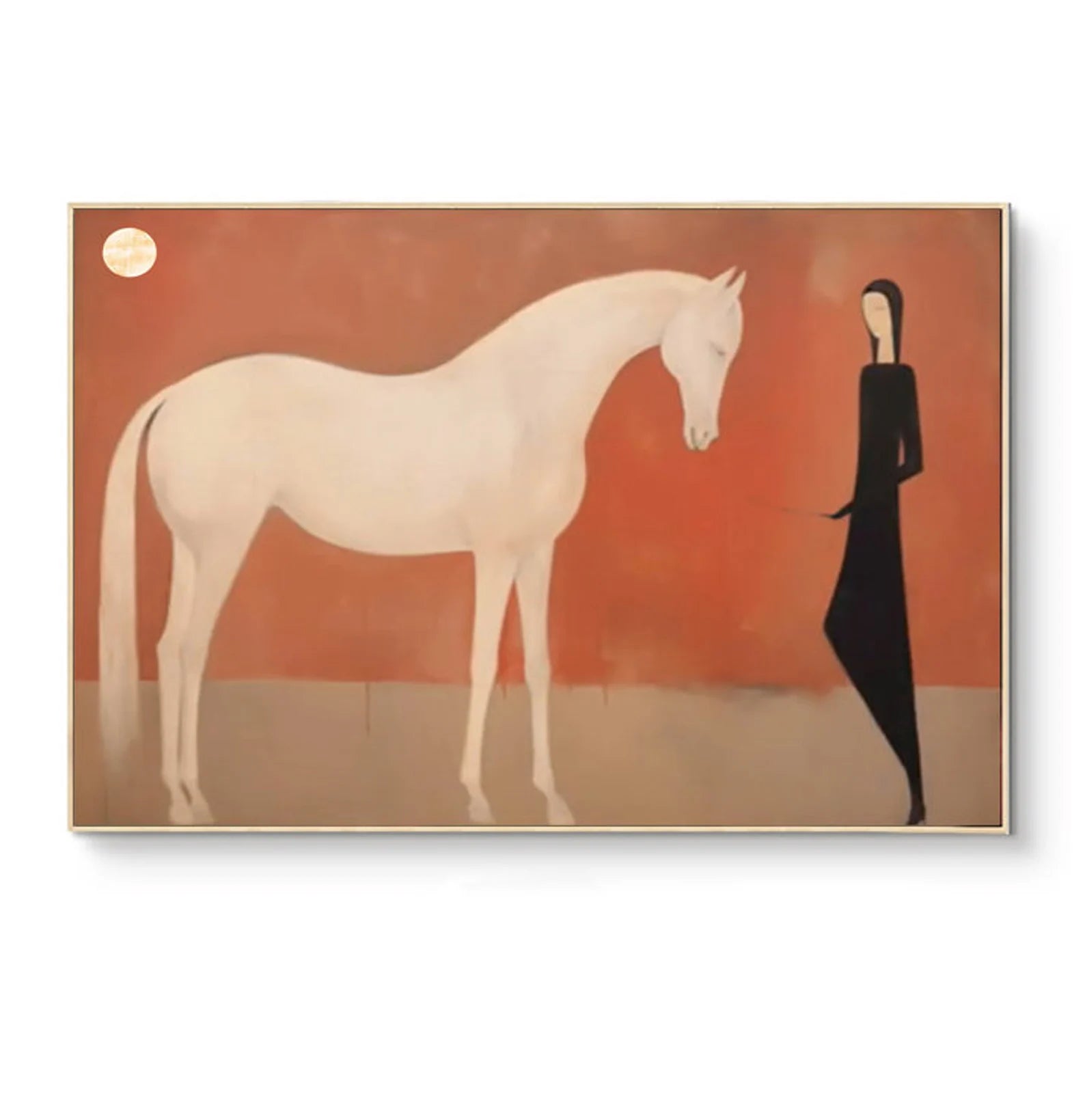 Elegant White Horse Figure Abstract Art  #AM191