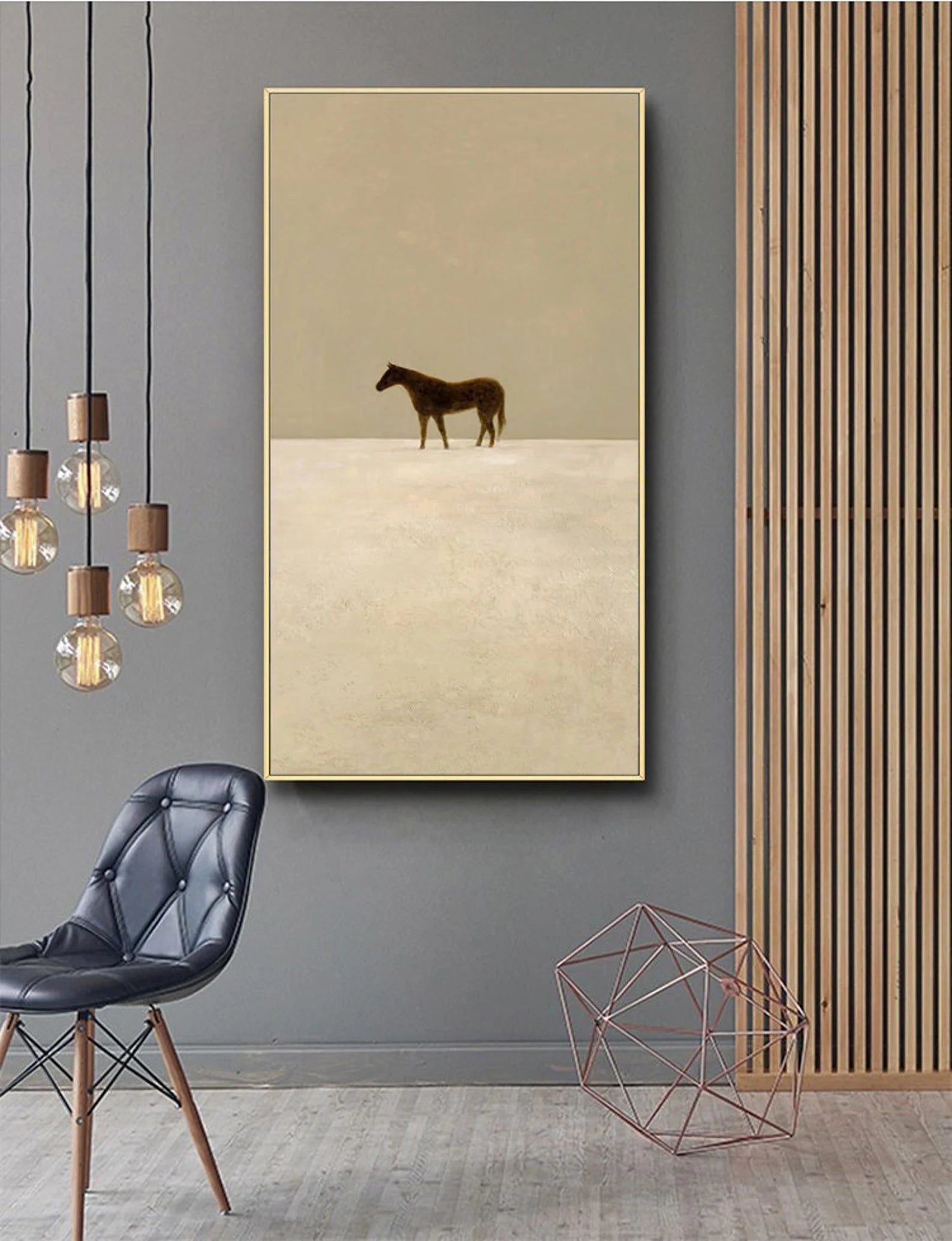 Animal Art Beige Horse Silhouette Wall Decor#AM221