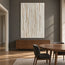 Ivory Hand-Painted 3D Textured Oil Painting, Vertical Ridge Abstract Wall Art #R4VPISMI