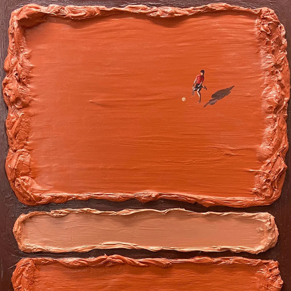 Matisse Style Orange & Brown Abstract Art #AS862