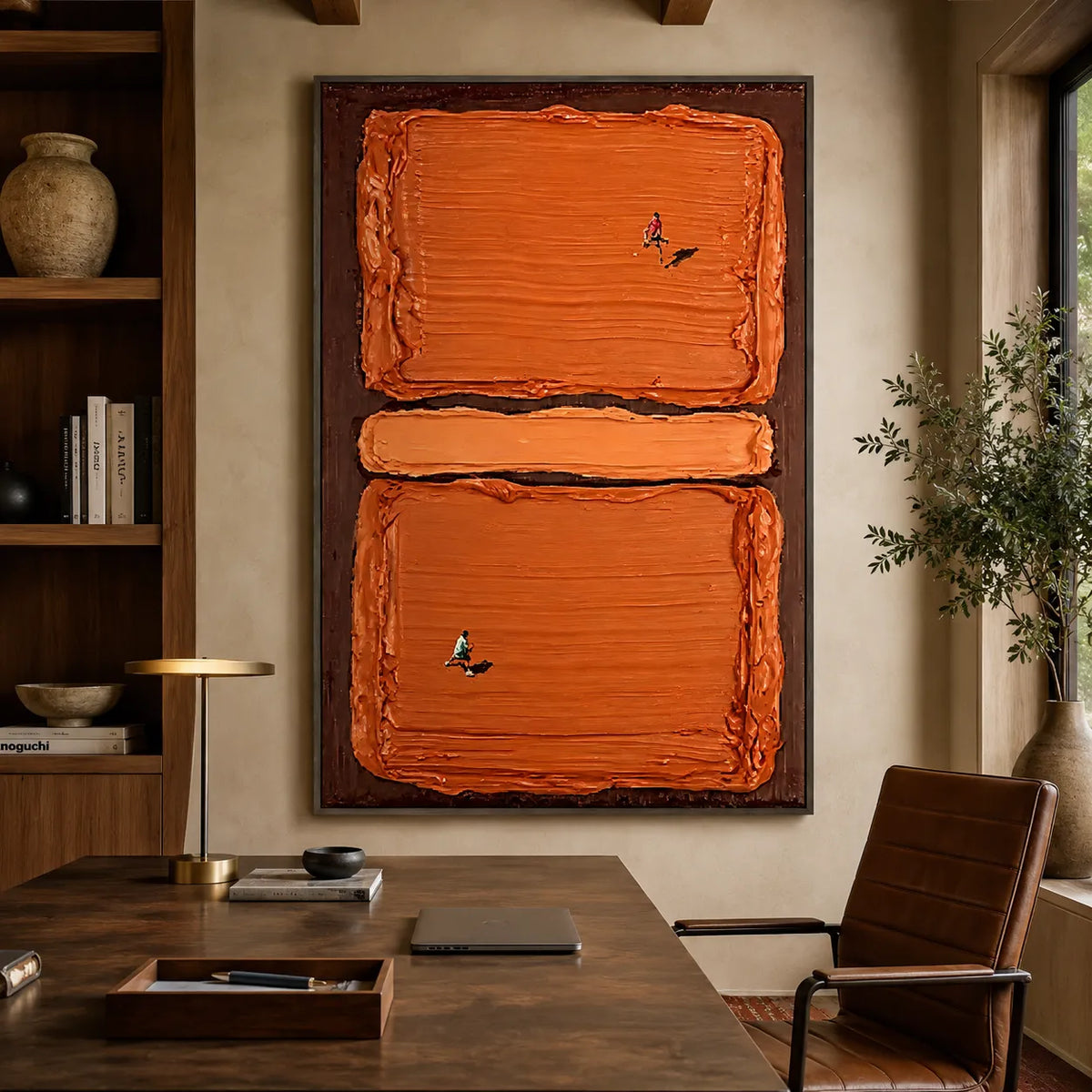 Ember Passage — Orange Textured Abstract Wall Art #4LNL973Z