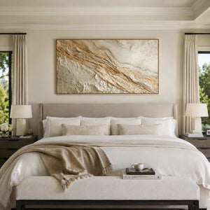 Beige Textured Wall Art for Living Room, Organic Wabi Sabi Abstract Landscape #OGKK7MTG