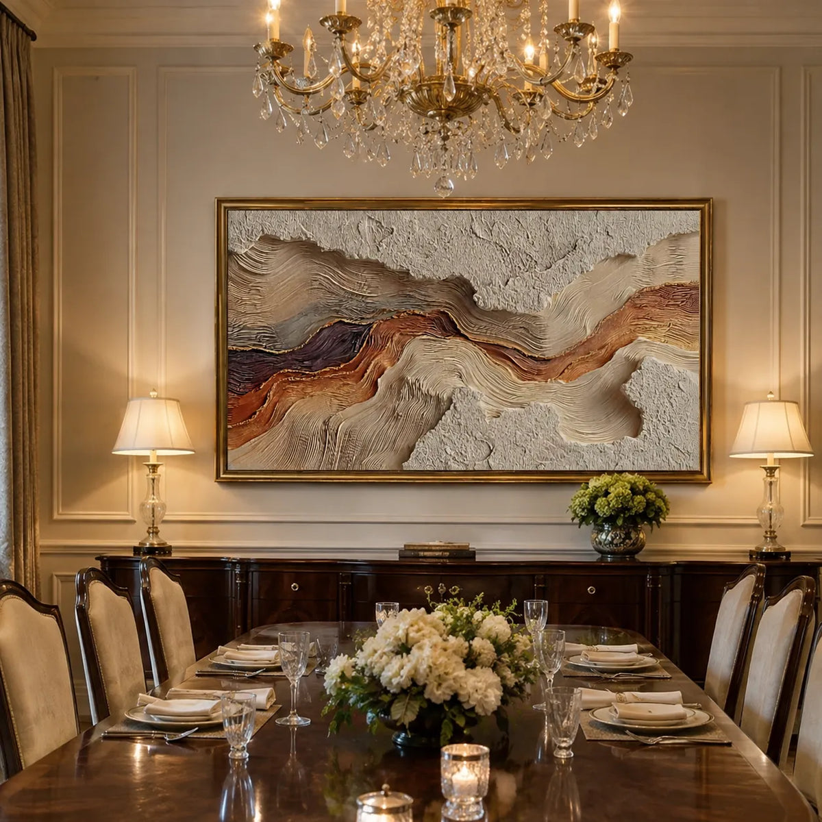 Beige & Rust Textured Wall Art for Living Room, Organic Wabi Sabi Abstract Painting #S8IVN8V4