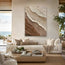 Beige & Warm Brown Textured Wall Art for Bedroom, Organic Wabi Sabi Abstract Painting #34GYWE4F
