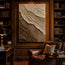 Beige & Warm Brown Textured Wall Art for Bedroom, Organic Wabi Sabi Abstract Painting #34GYWE4F