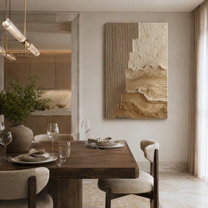 Beige Textured Wall Art for Entryway, Organic Wabi Sabi Abstract Painting #H1EAKTNS
