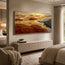 Warm Ochre Textured Abstract Wall Art for Living Room, Earth Tone Landscape #VI42F5UA