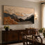 Textured Mountain Wall Art for Living Room, Beige and Black Landscape Painting #5H6UZGYQ