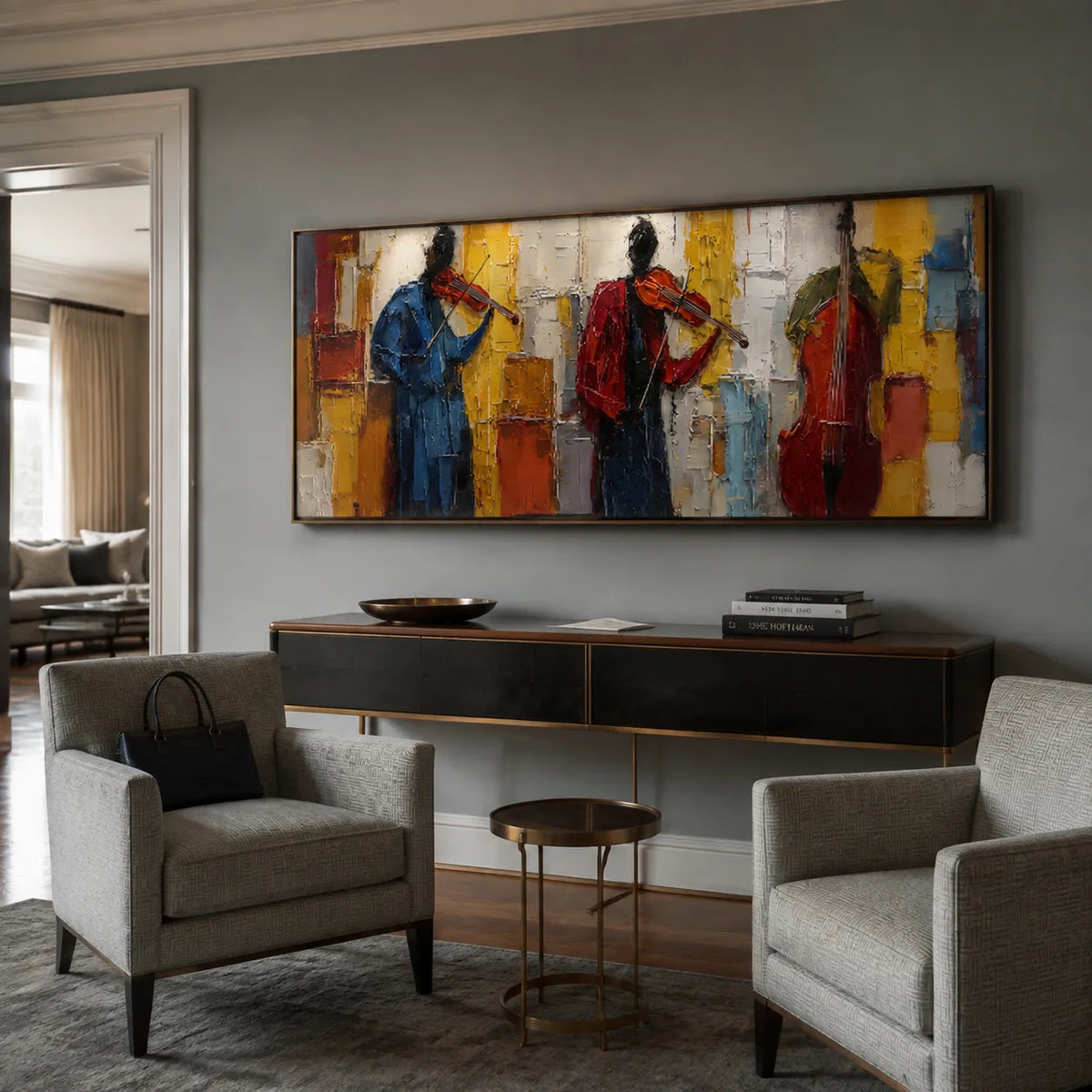 Colorful Textured Musician Wall Art for Living Room #EW694IOP