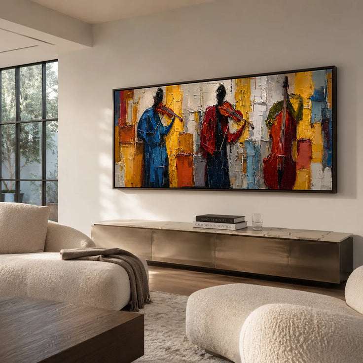 Colorful Textured Musician Wall Art for Living Room #EW694IOP