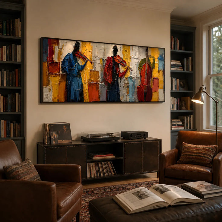 Colorful Textured Musician Wall Art for Living Room #EW694IOP