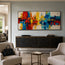 Red, Blue and Yellow Textured Abstract Art for Living Room #PHC64ZOR