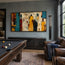 Ivory and Teal Textured Abstract Art for Living Room #6EZTLSJF