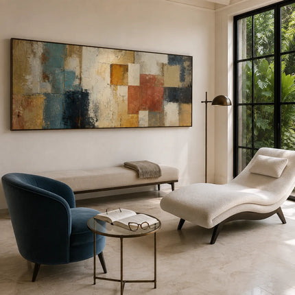 Ivory and Terracotta Textured Abstract Art for Living Room #2XPGRLKS