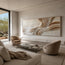 Ivory Textured Flowing Line Art for Modern Living Room #LMNY4NA7