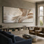 Ivory Textured Flowing Line Art for Modern Living Room #LMNY4NA7