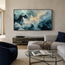 Icy Blue Textured Mountain Art for Living Room #U25G1V6Z
