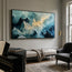 Icy Blue Textured Mountain Art for Living Room #U25G1V6Z
