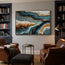Teal and Gold Textured Abstract Art for Living Room #UCW2NNTI