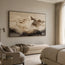 Neutral Beige Textured Mountain Art for Living Room #BKR3I78G