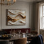 Warm Ivory Textured Wave Wall Art for Modern Living Room #ZCMNQAEB