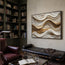 Warm Ivory Textured Wave Wall Art for Modern Living Room #ZCMNQAEB
