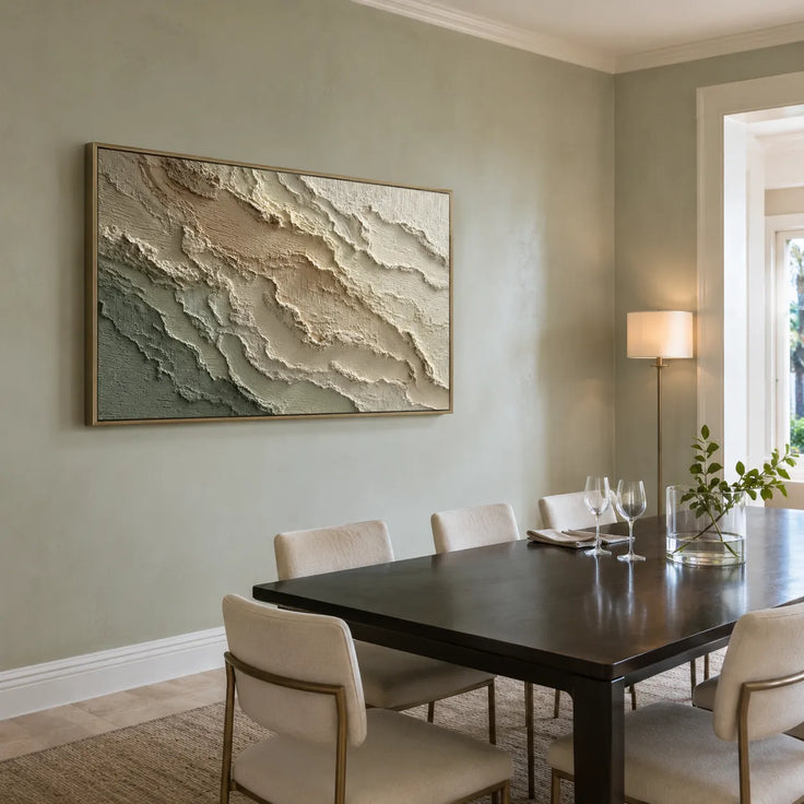 Warm Ivory Layered Textured Wall Art for Living Room #DFXCADI1