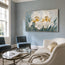 Monet-Inspired Ivory and Blue Floral Art for Living Room #52U8M01T