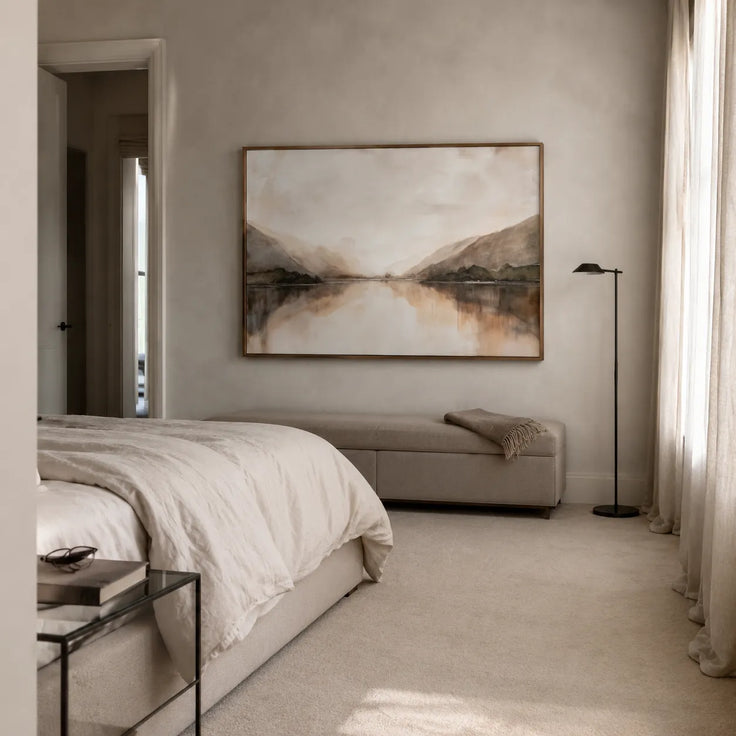 Pastel Textured Seascape Wall Art for Living Room, Monet-Inspired Abstract Painting #IVLZWFJU