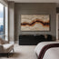 Warm Beige Textured Wall Art for Living Room, Earth Tone Wabi Sabi Abstract Painting #FWHKKDNW