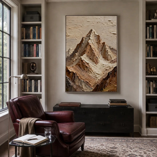 Warm Beige Textured Wall Art for Living Room, Organic Wabi Sabi Abstract Painting #XJBCTVX7