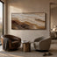 Neutral Textured Wall Art for Living Room, Beige Brown Wabi Sabi Abstract Painting #XPYB1A02