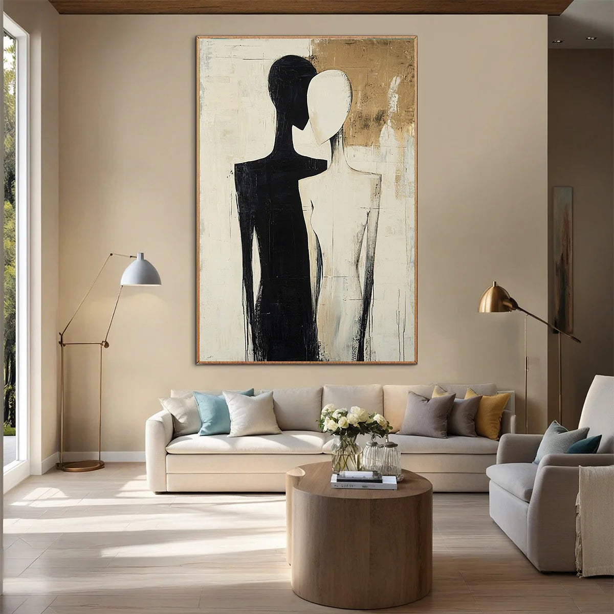 Abstract Couple Figure Oil Painting #AB824