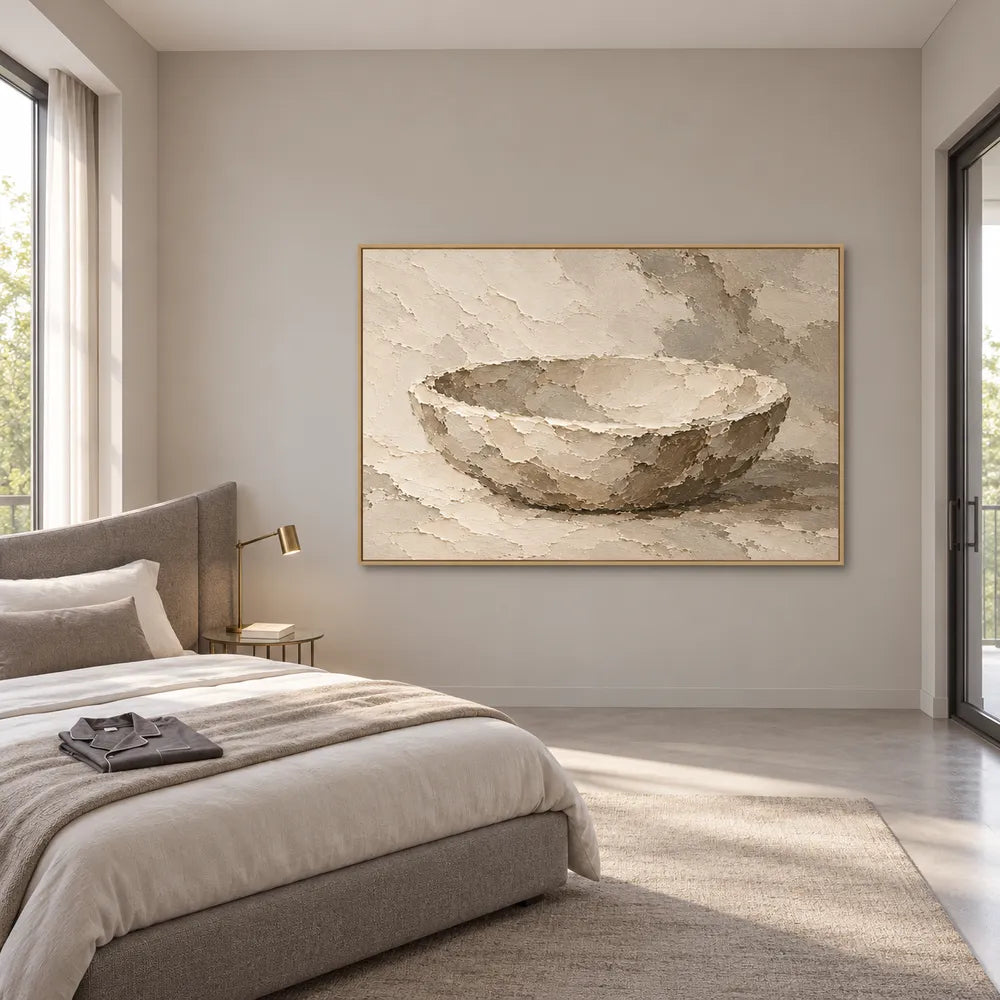 Cream Hand-Painted Bowl Painting, Simple Horizontal Still Life #DTNND2AV