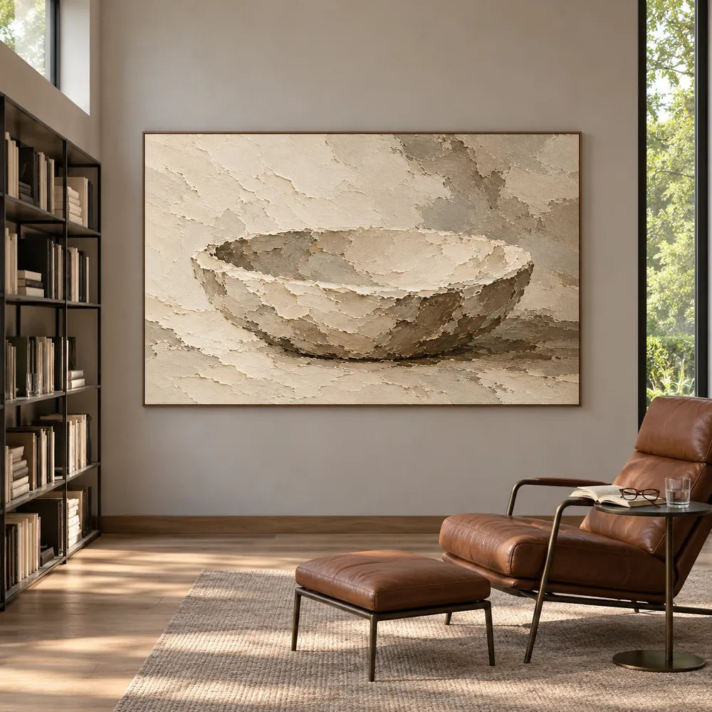 Cream Hand-Painted Bowl Painting, Simple Horizontal Still Life #DTNND2AV
