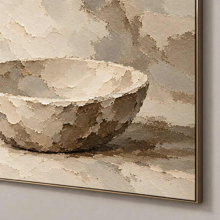 Cream Hand-Painted Bowl Painting, Simple Horizontal Still Life #DTNND2AV