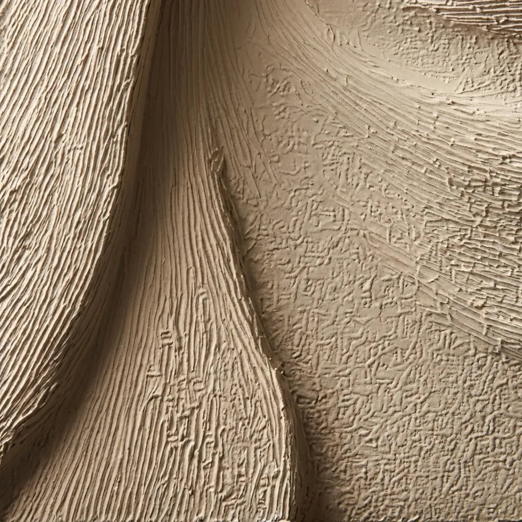 Beige Textured Wall Art for Bedroom, Sculptural Wabi Sabi Abstract Painting #9BU6JMH7